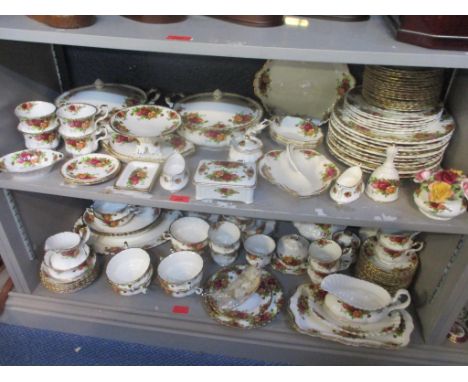 A Royal Albert Country Roses dinner, tea and coffee service comprising approximately 127 pieces 