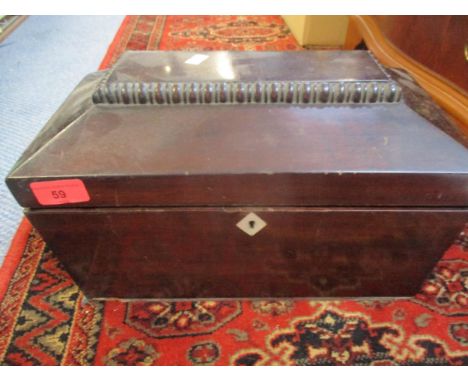 A rosewood sarcophagus tea caddy with inset mother of pearl A/FLocation: 1:1 