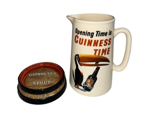 Guinness, pair of Guinness ceramic advertising items to include; a ‘Opening Time is Guinness Time’ ceramic pourer stamped ‘Ma