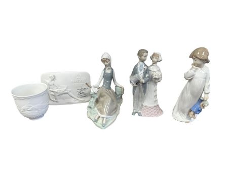 Lladro. Qty 5 collection, generally excellent in good boxes with packing pieces (where present), with Bride and Groom No. 480