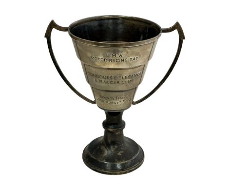 A hallmarked silver trophy inscribed 'B.M.W Motor Racing Day   Concours Delegance    B.M.W Car Club   Brands Hatch 19th Augus