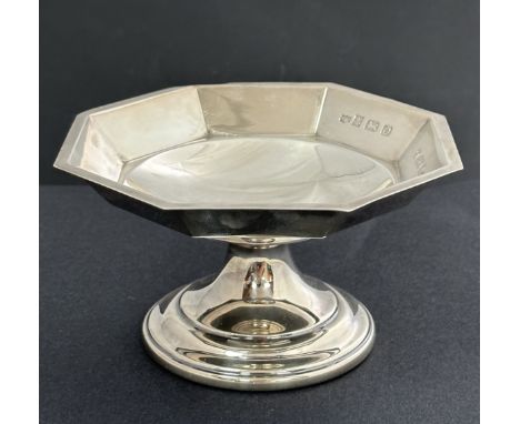 A silver octagonal comport, with 1988 Birmingham hallmarks for Mappin &amp; Webb. 12.3cm diameter, weight 154g. 