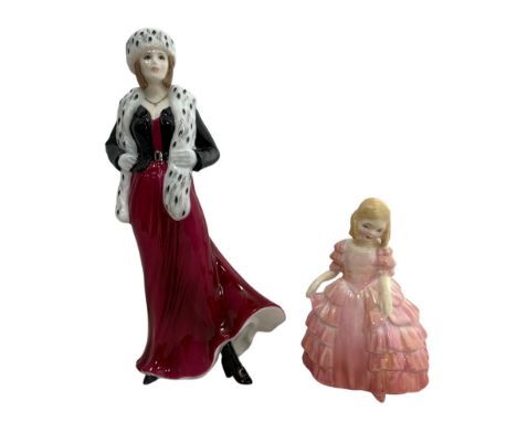 Two ceramic figures - Royal Worcester Alexandra, with certificate and Royal Doulton Rose HN 1368. 