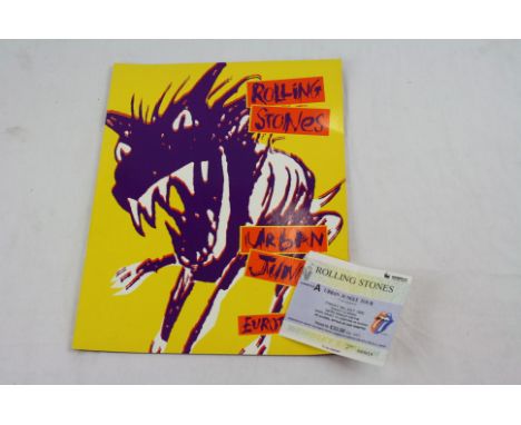 Music Memorabilia - The Rolling Stones Urban Jungle Europe Tour 1990 programme and ticket for Wembley Stadium on 6th July 199