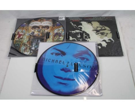 Vinyl - Collection of three modern issue Michael Jackson vinyl picture discs to include Scream, Invincible and Dangerous. Con