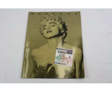 Music Memorabilia - Madonna What's That Girl World Tour 1987 programme and ticket for Wembley Stadium on 20th August 1987, vg