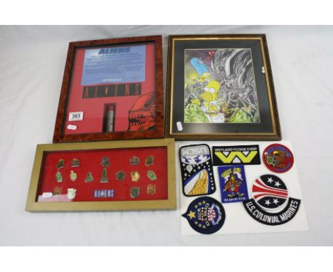 Film Memorabilia - Four items related to the Alien franchise to include framed &amp; glazed original Prop Grenade (1986), fra