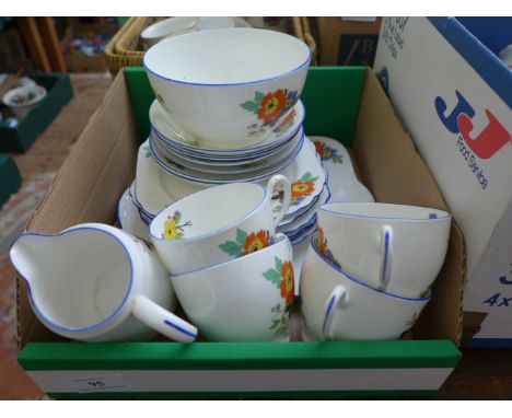 Part Heathcote white ground china tea service and a larger box of bone china incl. part Duchess 'Greensleeves' tea service et