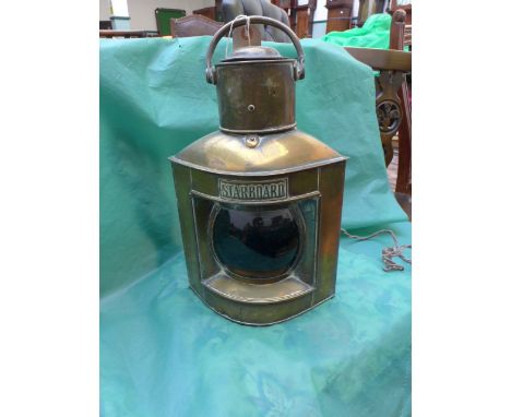 Brass 'Starboard' ships lamp