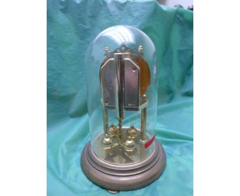 President quartz brass mantelpiece clock in domed glass case 