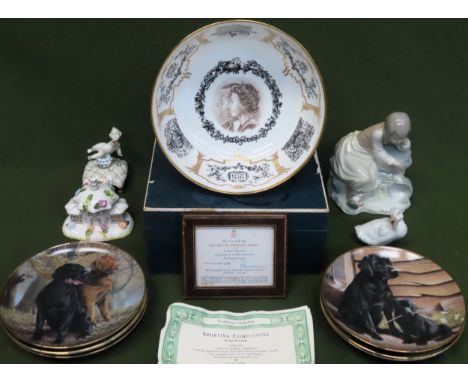 Sundry ceramics Inc. boxed Royal Worcester Wedding Bowl, collectors plates, Nao figure, Coalport cottage, etc all used and un