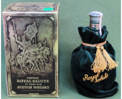 Boxed Chivas Salute 21 year old Scotch Whisky. Used condition, unchecked