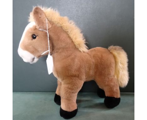 A Steiff Cosy Pferd Ferdy Horse, brass script ear button (30cm tall).