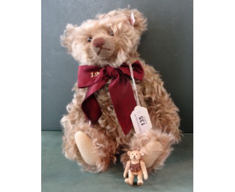 A limited edition Steiff Million Hugs Bear, copper brown (28cm), 2007 no. 1530/1907, complete with button in ear and white la