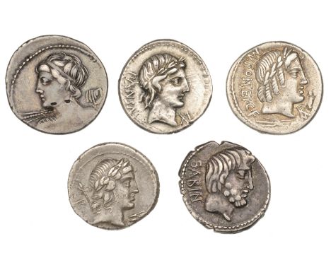 C. Vibius Pansa, Denarius, c. 90, laureate head of Apollo right, rev. Minerva driving quadriga right, 4.01g (Craw. 342/5b; BM