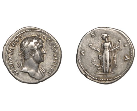 Hadrian, Denarius, Eastern mint, c. 130-5, laureate bust right, drapery on far shoulder, rev. Asia standing left, foot on pro