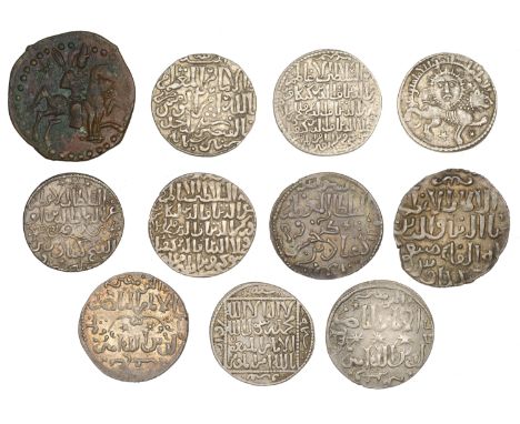 Seljuq of Rum, Sulayman II (as malik of Tokat), Fals, horseman type, no mint or date (A 1205.1; ICV 1327 var.); Kayqubad I, D