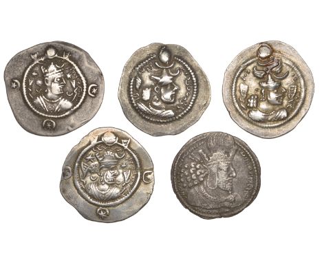 Sasanian Kings, Shapur I (240-72), Drachm, 3.37g/4h (Göbl I/1; Sunrise 741 var.); Peroz (457-84), Drachm, kl (Kirman), undate