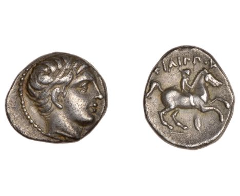 KINGS OF MACEDON, Philip III, Fifth-Tetradrachm, in the name and type of Philip II, head of Apollo right, rev. youth on horse