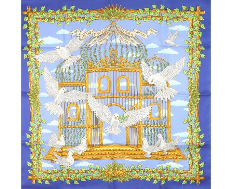 HERMÈS Seidencarré "UNITED NATIONS", by Joachim Metz, Entwurf erstmals erschienen 1995. Akt. NP.: 495,-€. 100% Seide. Limitie