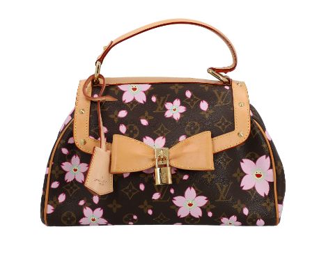 LOUIS VUITTON Henkeltasche "SAC RETRO", Koll.: 2003. Limited Edition. Monogram Canvas Serie mit Cherry Blossom Design by Taka