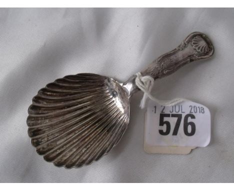 Scottish Kings pattern caddy spoon Edinburgh 1887 by JW&A        