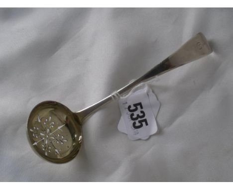 Georgian gilt OE pattern sifter ladle London 1819 by SB&IB 22g        