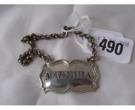 Georgian bottle ticket pierced “Madeira” London   
