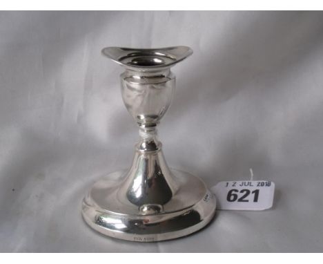 Single dwarf candle stick of oval section 3” high 830 standard         