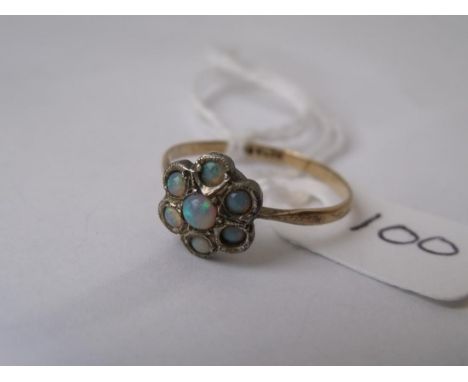 Silver and opaline ring approx size K     