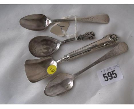 Two Jersey teaspoons and two caddy spoons    