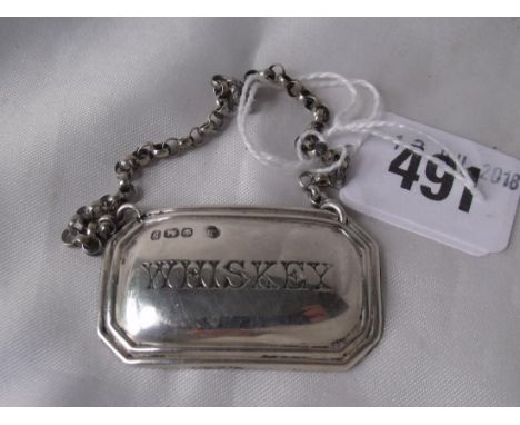 Georgian bottle ticket with canted corners London 1894 by JR          