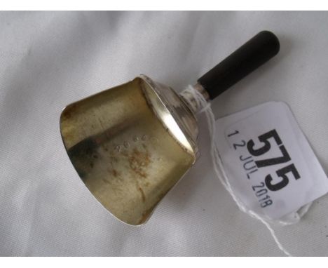 Georgian caddy scoop with turned wooden handle and traces of gilding Birm 1804 by SP     
