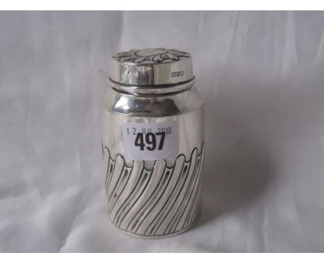 Cylindrical tea caddy 2.5” dia London 1899 140g   