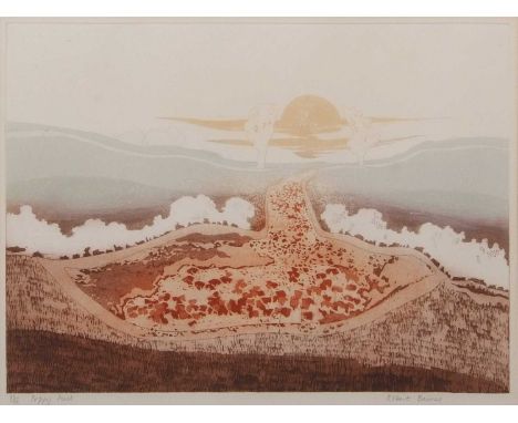 Rob Barnes (British, b.1944), 'Poppy Field', limited edition etching with aquatint, numbered 33/75, titled and signed in plat