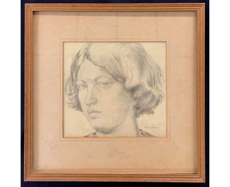 After Augustus John (1878-1961), Portrait study, pencil sketch on paper, inscribed 'Alexander' lower right, laid on card to t