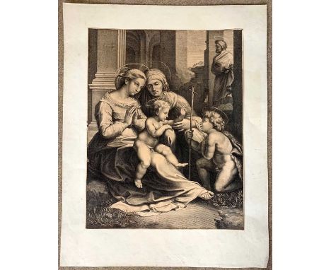 Nicolas Pitau the Elder (1632-1671), after Raphael, The Holy Family with John the Baptist and St Elizabeth (Madonna del Divin