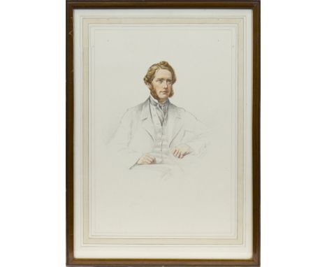 HENRY TANWORTH WELLS (ENGLISH 1828 - 1903),A PORTRAIT OF ADAM COCHRANEpencil and watercolour, initialled centre right30cm x 2