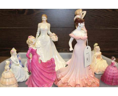 GOOD GROUP OF COALPORT AND ROYAL WORCESTER FIGURES
including 'Celebration' by Coalport, 'Eleanor' by Coalport, 'Darling Buds 
