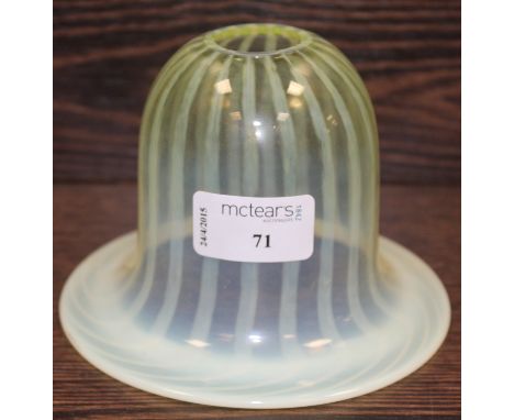 ARTS AND CRAFTS VASELINE GLASS LIGHT SHADE possibly by James Powell and Sons