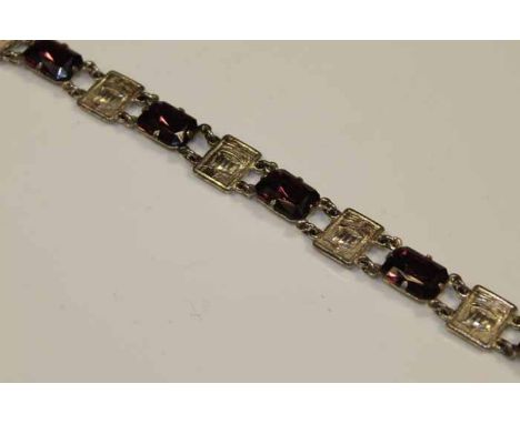 SILVER AND AMETHYST PASTE BRACELET