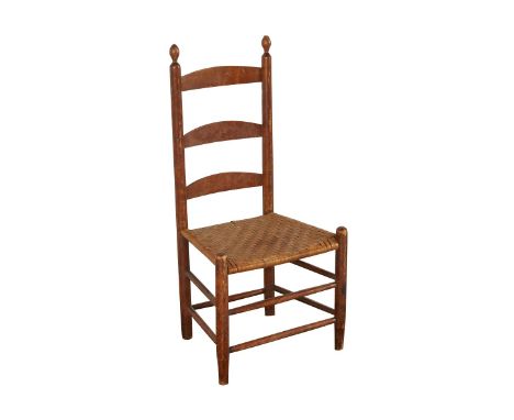 Elder Freegift Wells (American (Shaker), 19th c). Hand made side chair from Wells' Watervliet workshop, ca. 1830. With his si