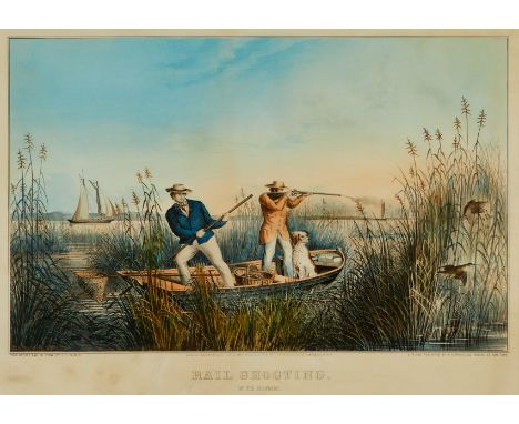 Frances "Fanny" Flora Bond Palmer (American, 1812-1876) for Currier and Ives, United States. Lithograph titled "Rail Shooting