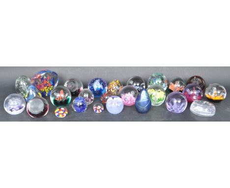 A collection of vintage 20th century paperweights to include nine moonflower and duet&nbsp; Caithness paperweights all being 