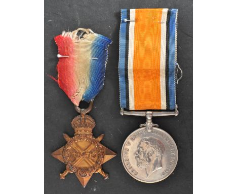 A WW1 World War One campaign service medal for 1914-1915. Marked T3=03.0885 PTE. A. E. CLARK. A. S. C. Together with a silver