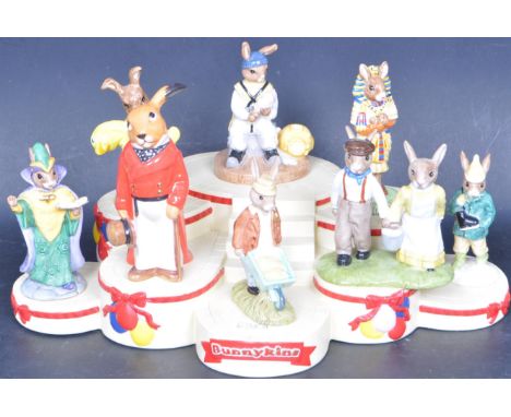 A collection of vintage 20th century Royal Doulton Bunnykins ceramic figures to include Jack and Jill, Gardener Bunnykins, Bo