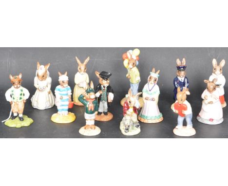 A collection of vintage 20th century Royal Doulton Bunnykins figures to include Anniversary Bunnykins, Irishman Bunnykins, Ma