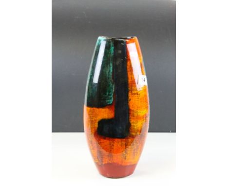 Large Poole pottery vase from Manhattan range with serial number 135069 to sticker on base