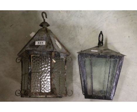 Arts & Crafts style Lantern on bracket and another similar example