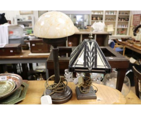 Tiffany Style Table Lamp and another Art Deco Style Table Lamp